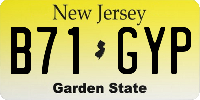 NJ license plate B71GYP