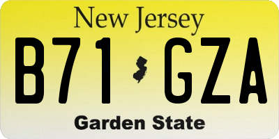NJ license plate B71GZA