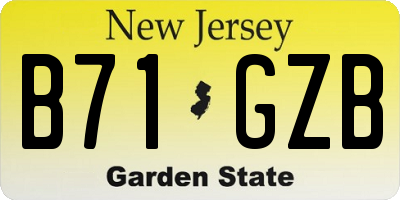 NJ license plate B71GZB
