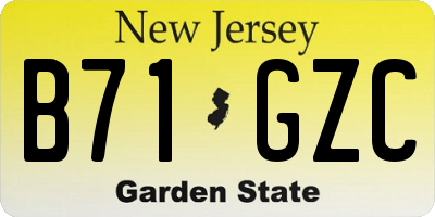 NJ license plate B71GZC