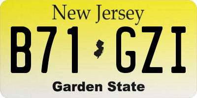 NJ license plate B71GZI