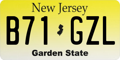 NJ license plate B71GZL