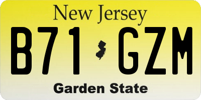 NJ license plate B71GZM