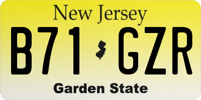 NJ license plate B71GZR