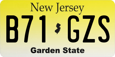 NJ license plate B71GZS