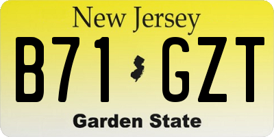 NJ license plate B71GZT