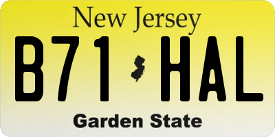 NJ license plate B71HAL