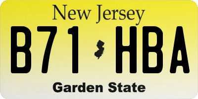 NJ license plate B71HBA