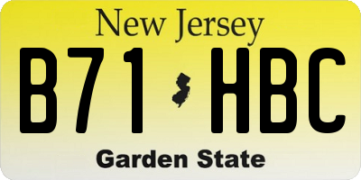 NJ license plate B71HBC