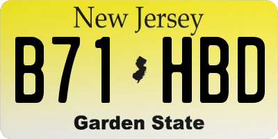 NJ license plate B71HBD