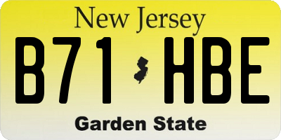 NJ license plate B71HBE