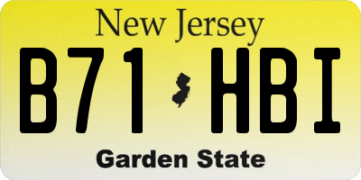 NJ license plate B71HBI