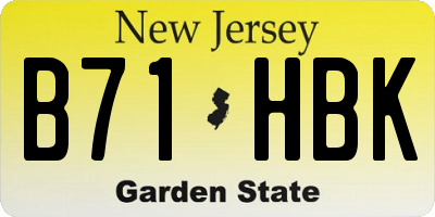 NJ license plate B71HBK