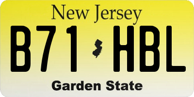 NJ license plate B71HBL