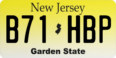 NJ license plate B71HBP