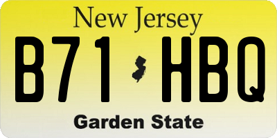 NJ license plate B71HBQ