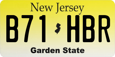 NJ license plate B71HBR