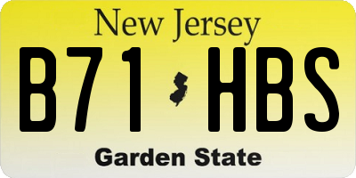 NJ license plate B71HBS
