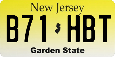 NJ license plate B71HBT