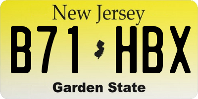 NJ license plate B71HBX