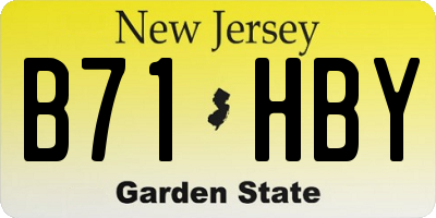 NJ license plate B71HBY