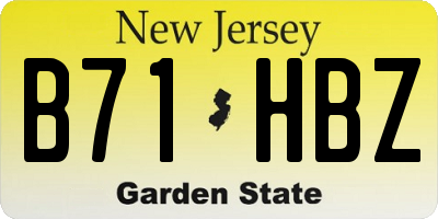 NJ license plate B71HBZ