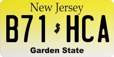 NJ license plate B71HCA