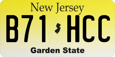 NJ license plate B71HCC