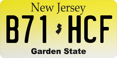 NJ license plate B71HCF