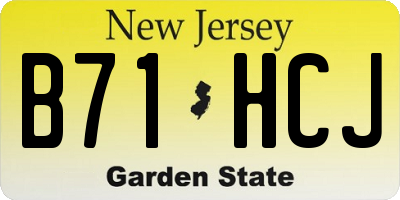 NJ license plate B71HCJ