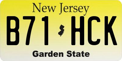 NJ license plate B71HCK