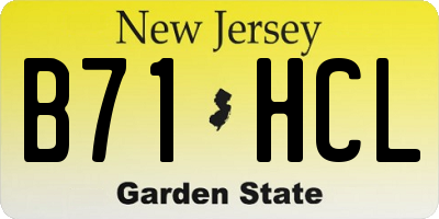 NJ license plate B71HCL