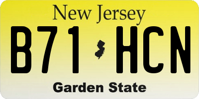 NJ license plate B71HCN