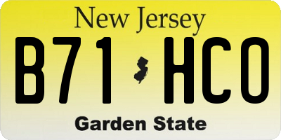 NJ license plate B71HCO