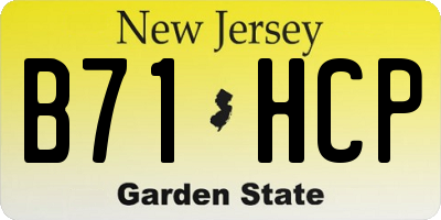 NJ license plate B71HCP
