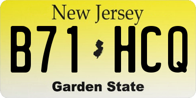 NJ license plate B71HCQ