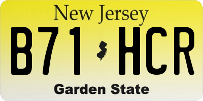 NJ license plate B71HCR