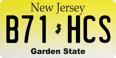 NJ license plate B71HCS