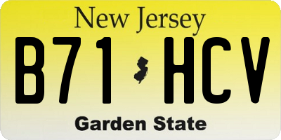 NJ license plate B71HCV