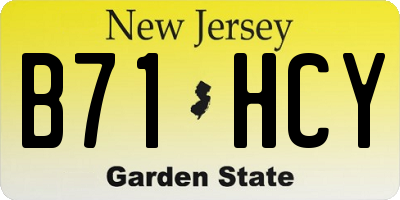 NJ license plate B71HCY