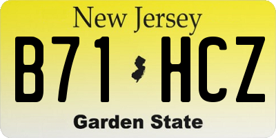 NJ license plate B71HCZ