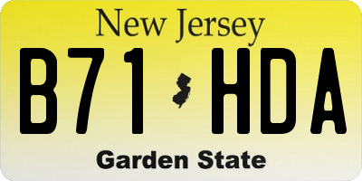 NJ license plate B71HDA