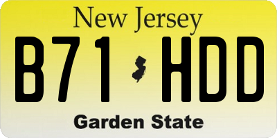 NJ license plate B71HDD