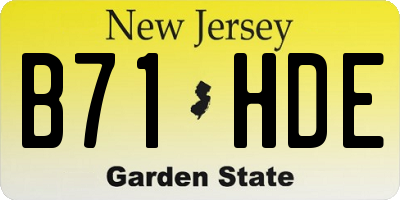 NJ license plate B71HDE