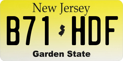 NJ license plate B71HDF