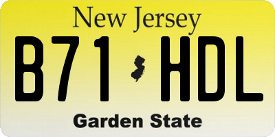 NJ license plate B71HDL
