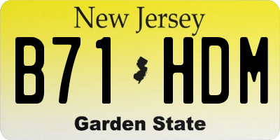 NJ license plate B71HDM