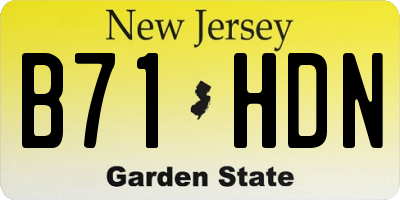 NJ license plate B71HDN