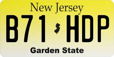 NJ license plate B71HDP