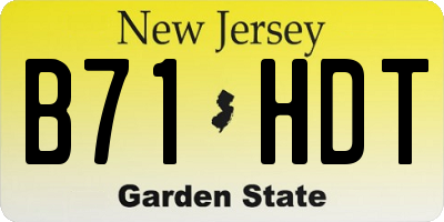 NJ license plate B71HDT